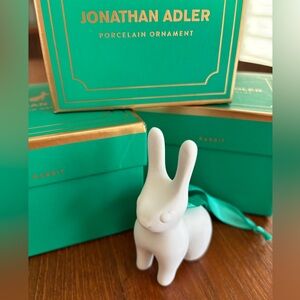 Jonathan Adler white porcelain bunny rabbit ornament - New in box